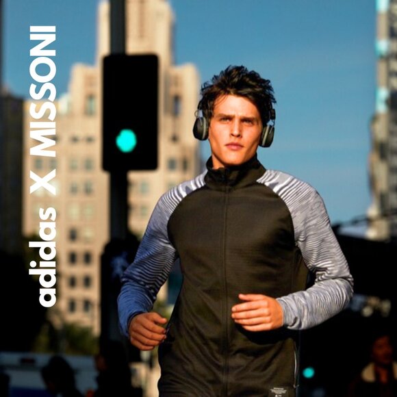 ADIDAS X MISSONI Men's 'PHX' Knit Space-Dyed Melange Jacket Black/White/Gray - L - Picture 2 of 13